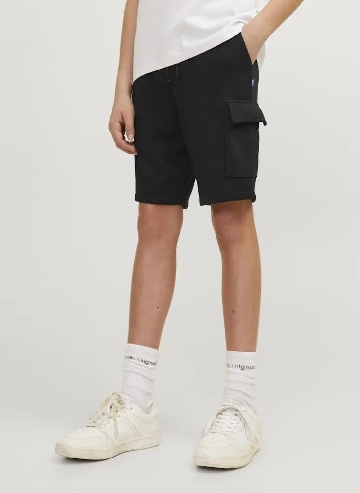 Шорты-джоггеры с карманами Youth cargo Jack & Jones Junior, черный — фото 3