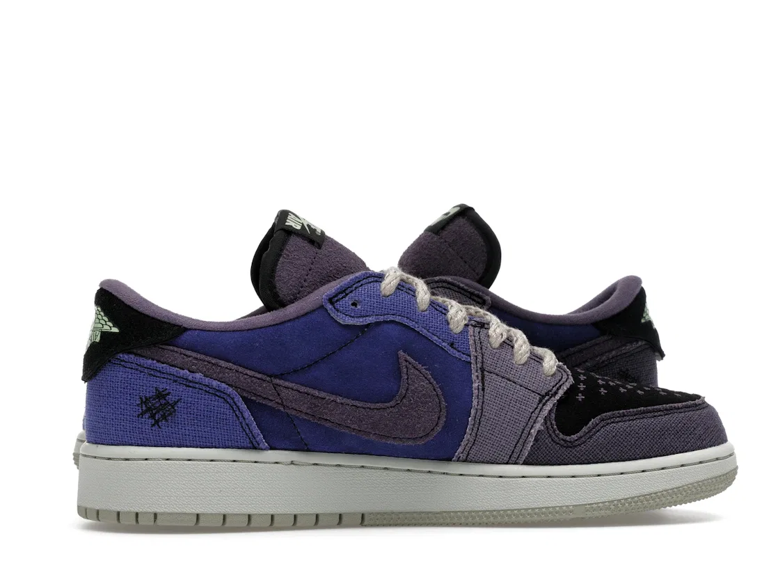 Детские кроссовки Lifestyle с принтом Jordan 1 Retro Low OG Zion Williamson Voodoo Alternate GS Jordan, Regency Purple/Vapor Green/Black/Dark Raisin/Daybreak/Light Silver — фото 3