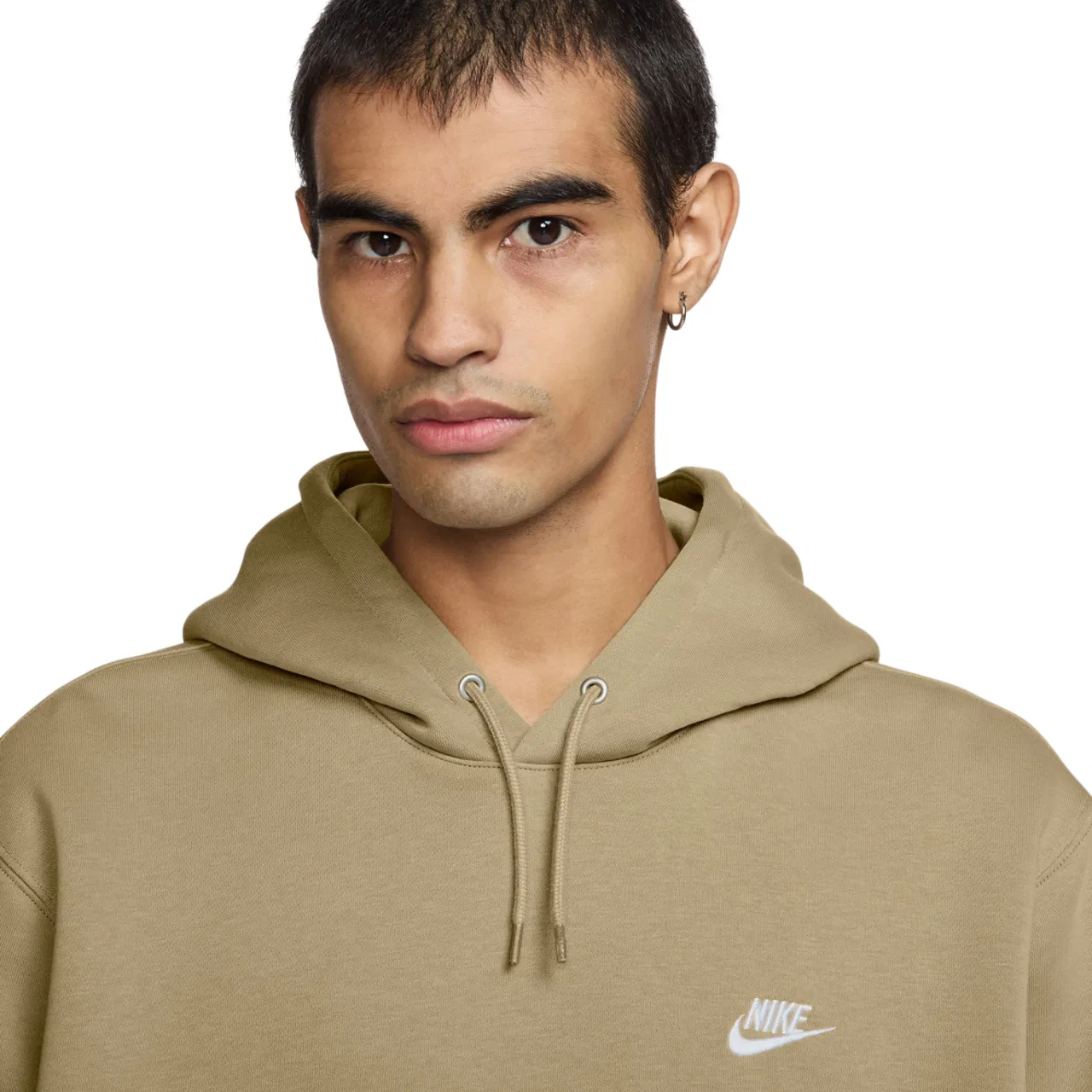 Мужское худи Nike Club Pullover, цвет Parachute Beige/White — фото 3
