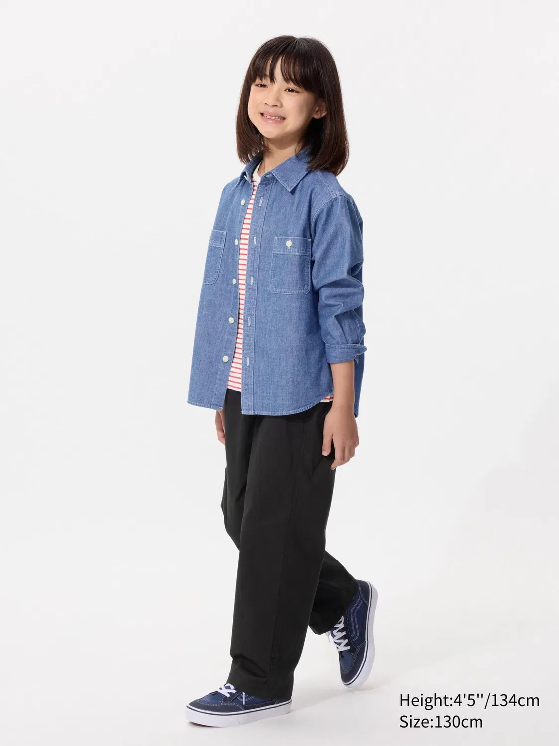 Штаны Uniqlo, эластичные для детей, черный