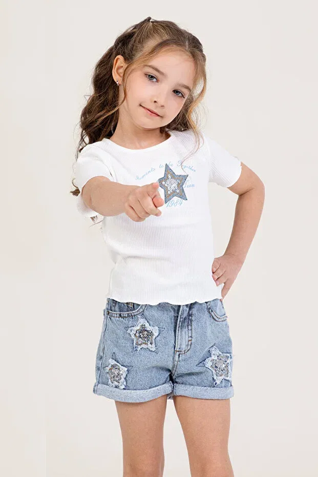 Детские шорты для девочек с пайетками Dmb Boys & Girls, Blue