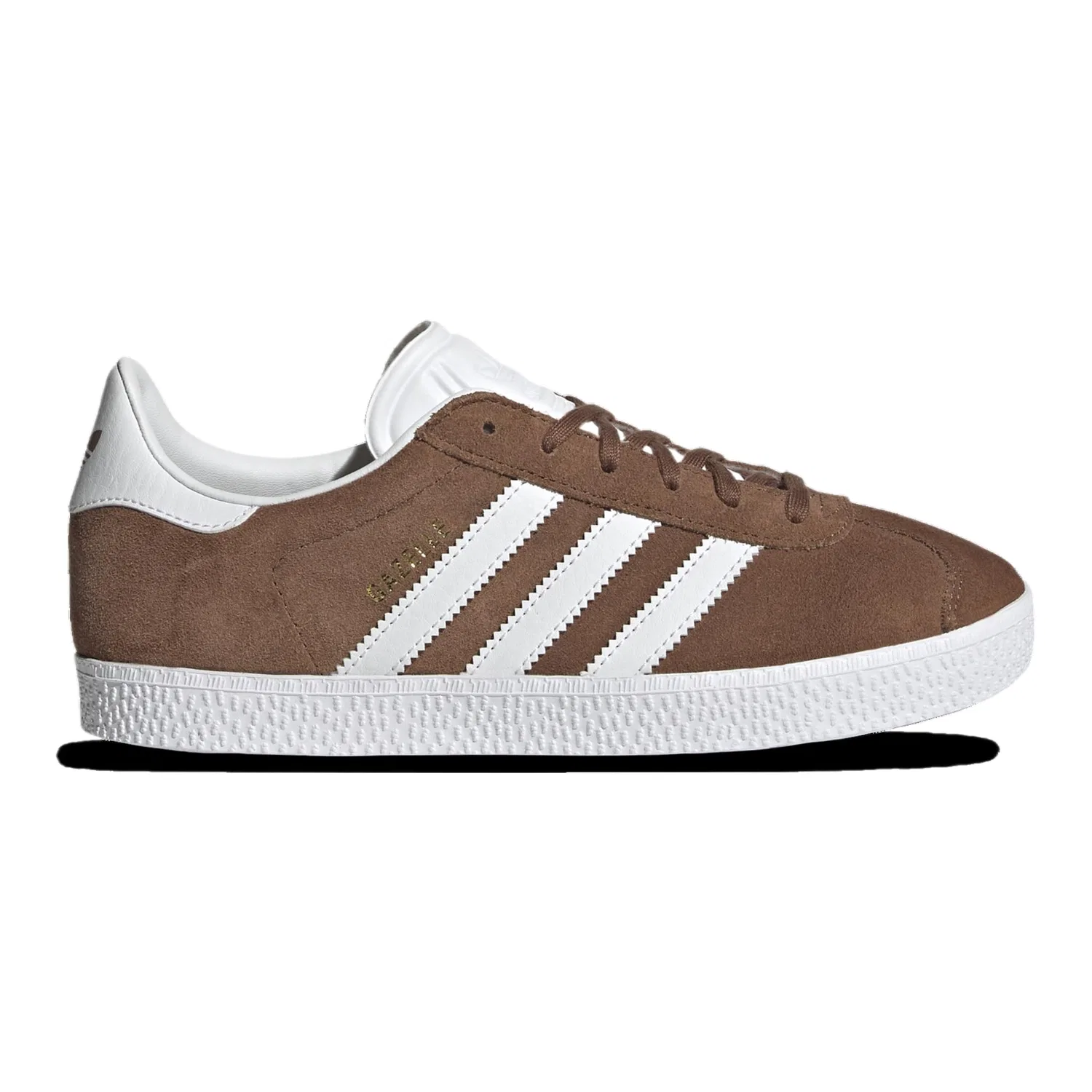 Детские кроссовки для девочек с полосками Adidas Originals Gazelle, Dark Brown And White