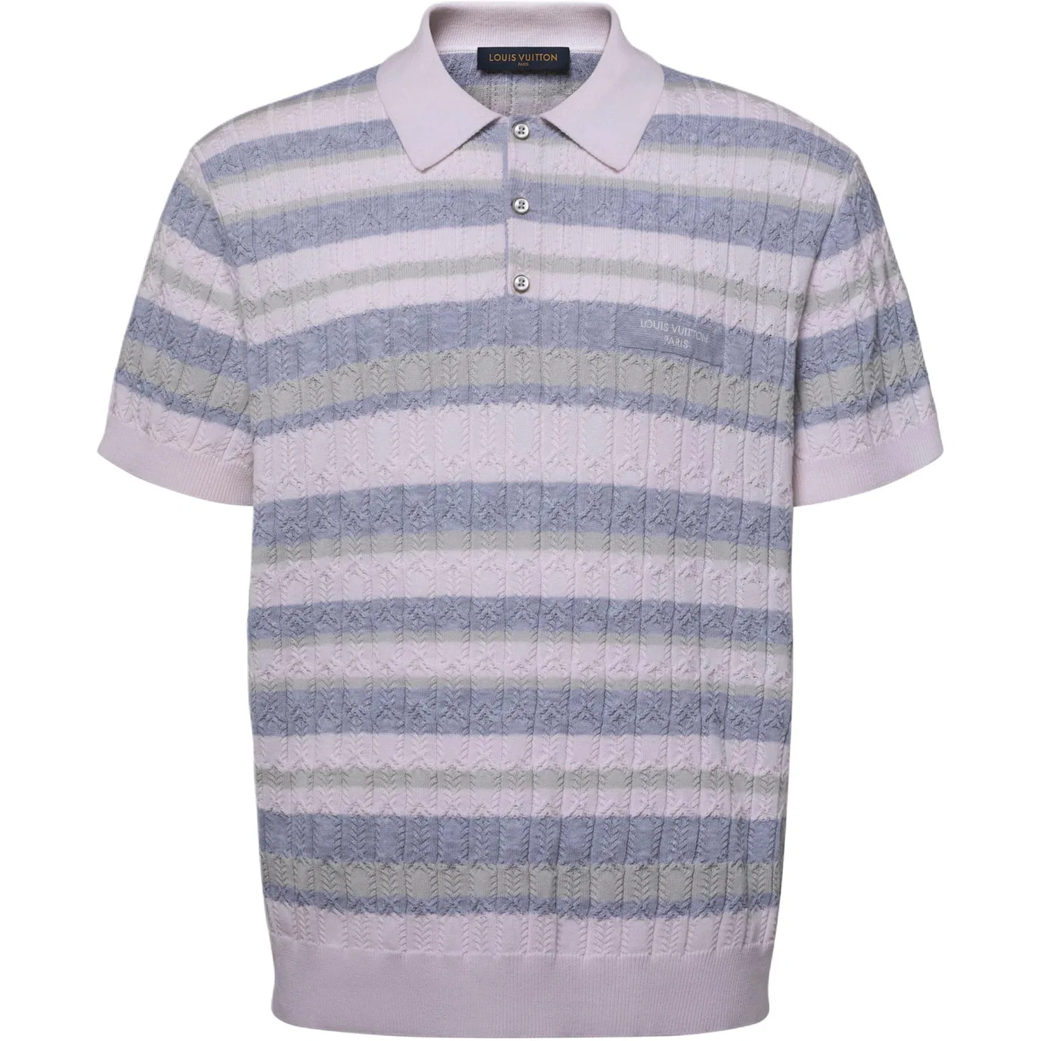 Мужской джемпер с поло и воротником, Purple Stripes, LOUIS VUITTON