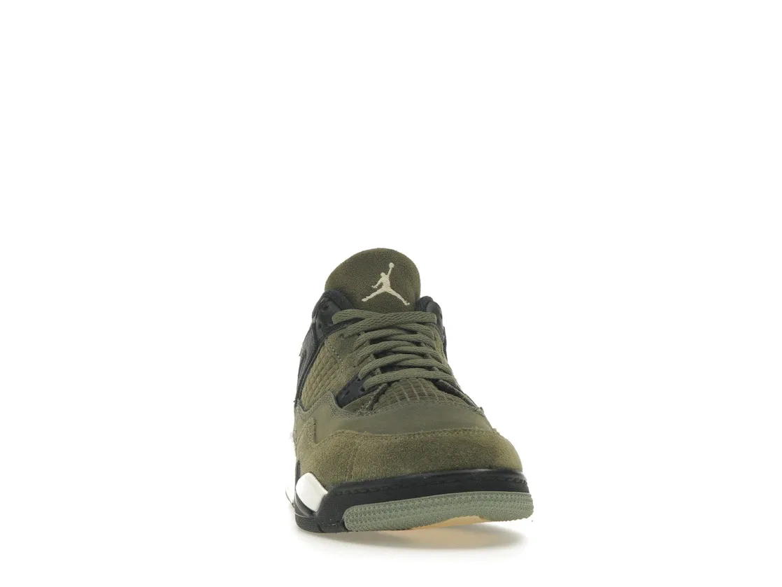 Детские кроссовки Lifestyle с принтом Jordan 4 Retro SE Jordan, Medium Olive/Pale Vanilla/Khaki/Black/Sail — фото 2