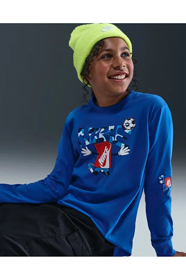 Детская футболка с принтом для девочек Sportswear Kids Casual Style T-Shirt Nike, Game Royal — фото 3
