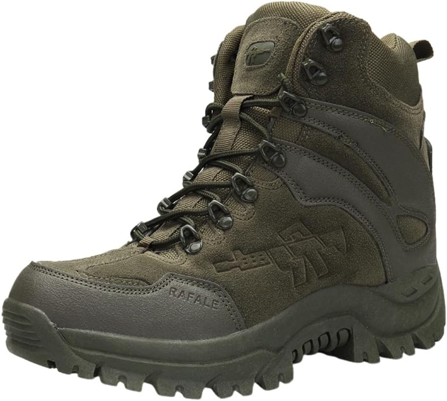 

Мужские легкие походные кроссовки для улицы kiobrvhe, трекинг, высокие ботинки до щиколотки, водонепроницаемые, зеленый