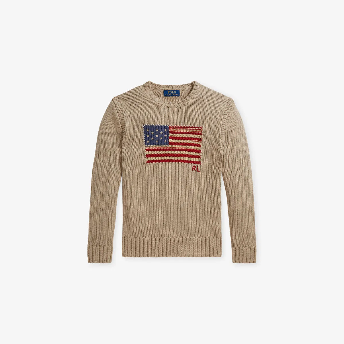 Фирменный хлопковый джемпер для мальчиков с изображением флага Polo Ralph Lauren