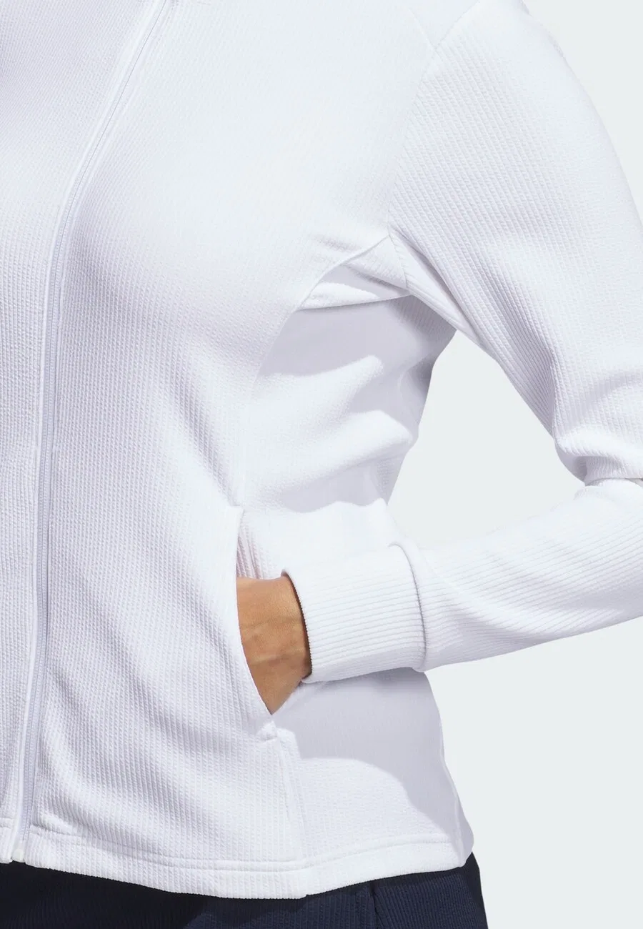 Тренировочная куртка ADIDAS PERFORMANCE 'PERFORMANCE TEXTURE FULL ZIP' белого цвета — фото 4