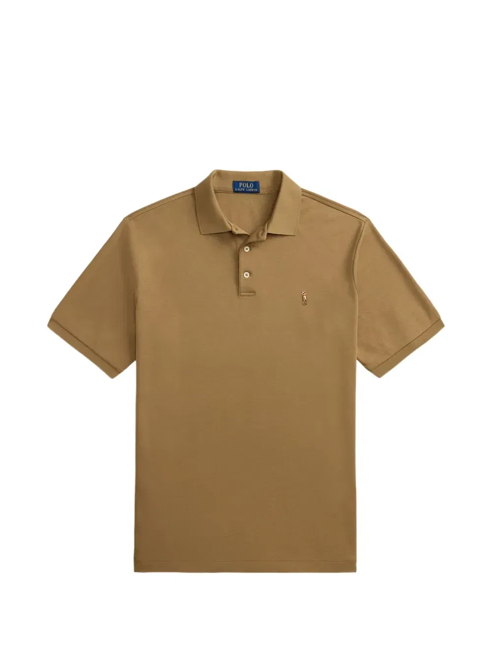 Рубашка-поло с короткими рукавами и вышитым логотипом Polo Ralph Lauren, бежевый