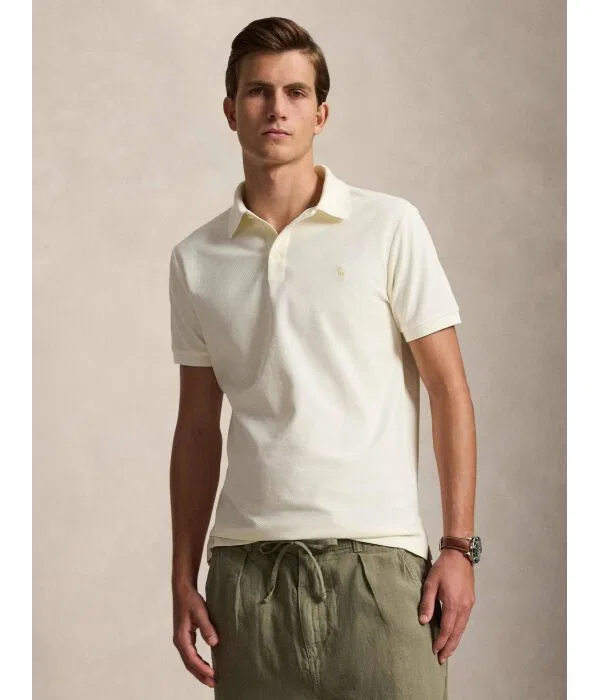 Мужское поло Slim Fit Custom Polo Ralph Lauren, Crema