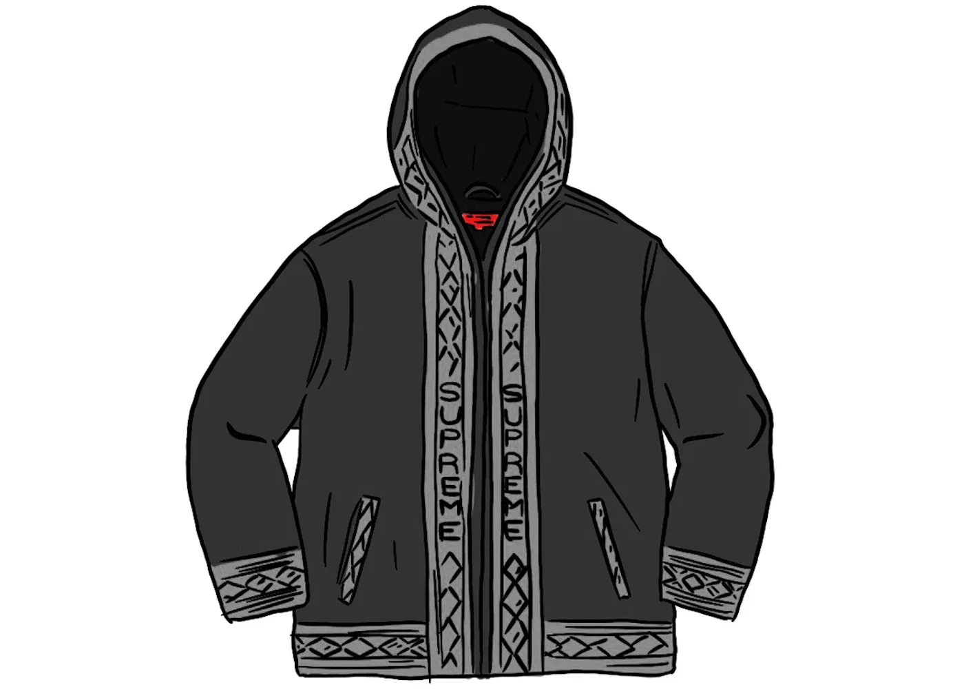 Мужская куртка с капюшоном Woven Hooded Jacket Supreme, Black