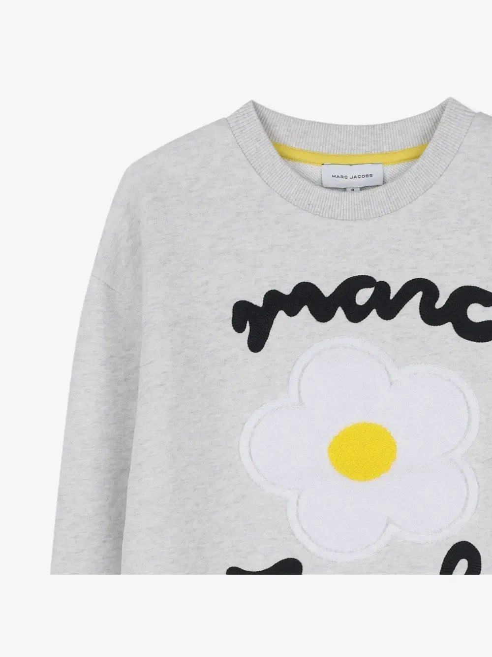 Свитер с цветочной аппликацией и логотипом Marc Jacobs Kids, серый — фото 3