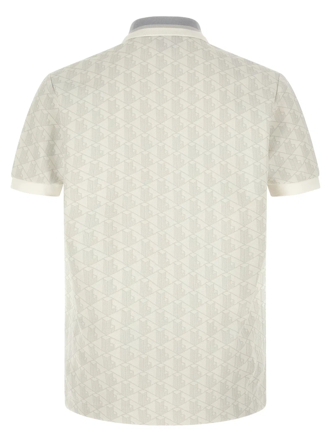 Мужское поло с геометрическим жаккардовым узором Lacoste, White — фото 2
