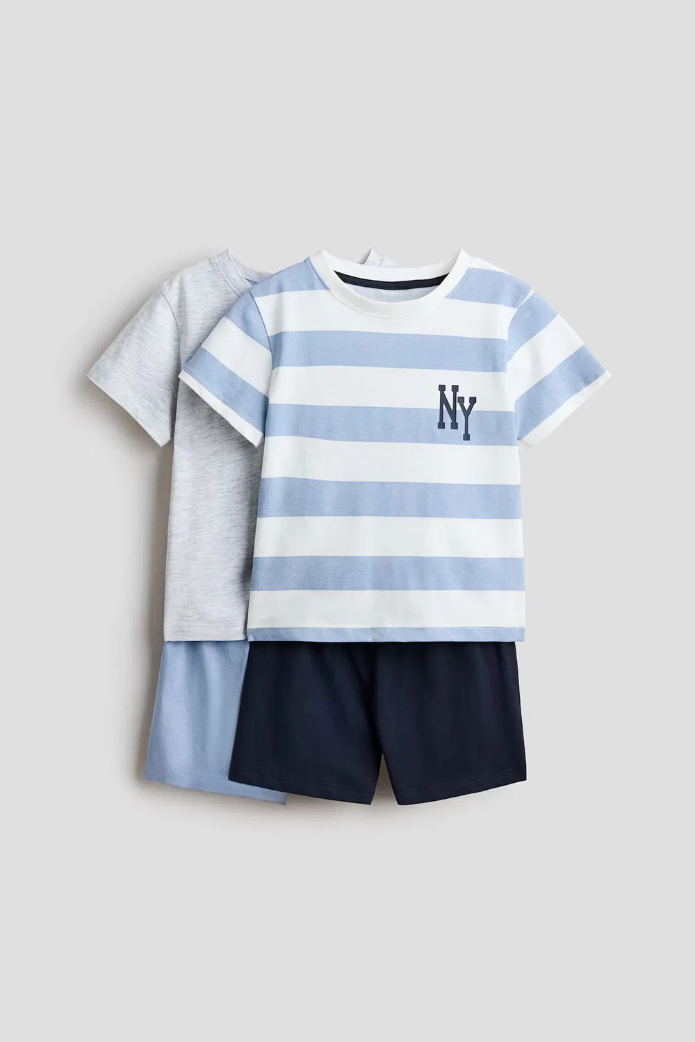 Комплект из 2 хлопковых пижам с принтом H&M, Hellblau/Ny