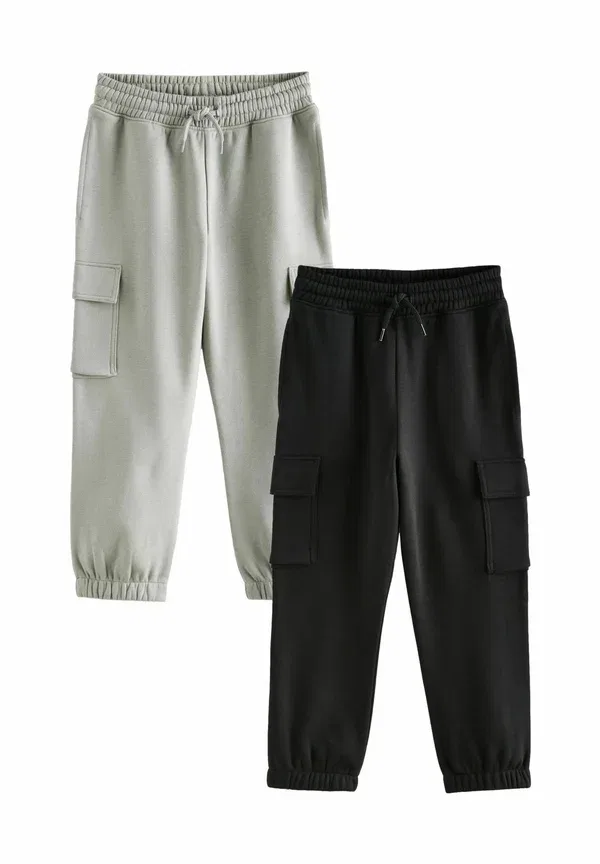 Брюки карго из хлопка и полиэстера Joggers 2 pack Next black grey, черный/серый