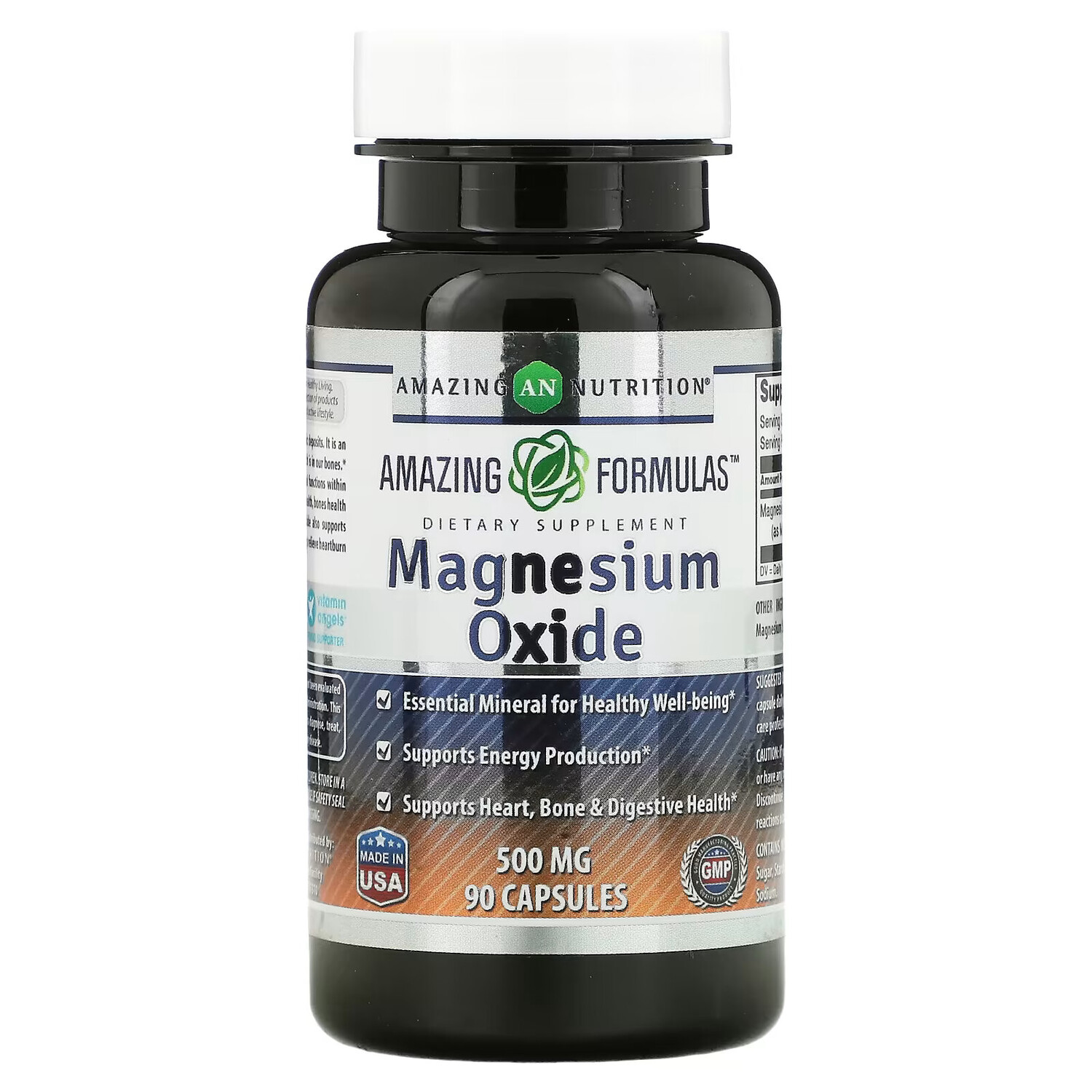 

Amazing Nutrition, Оксид магния, 500 мг, 90 капсул