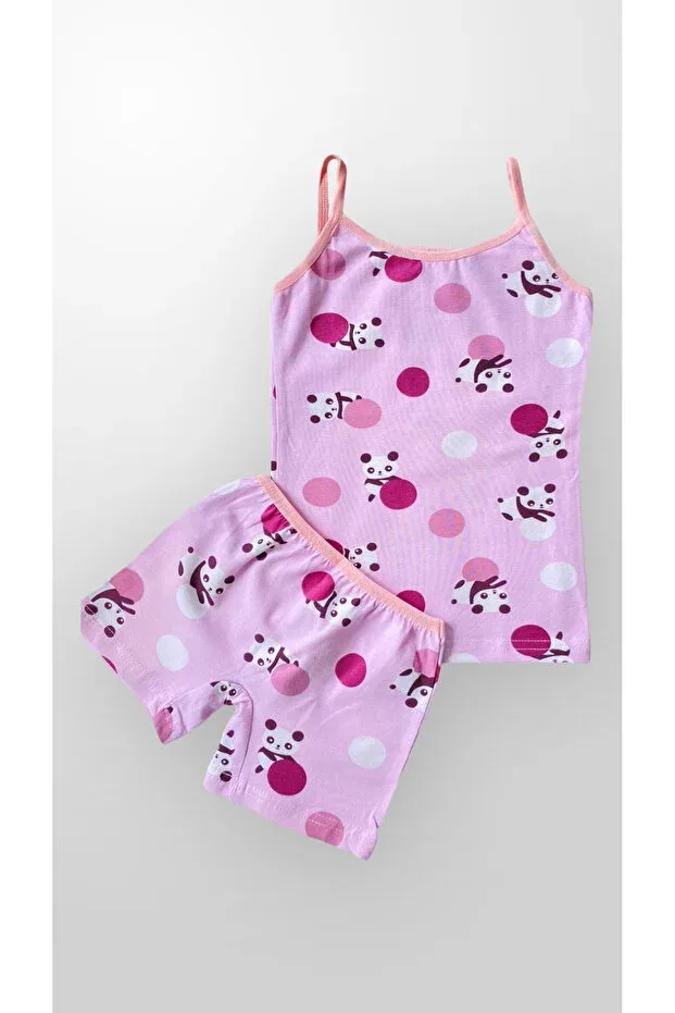 Детское для девочек комплект нижнего белья с принтом Lilac Panda Patterned, Fil Kids, Pink — фото 3