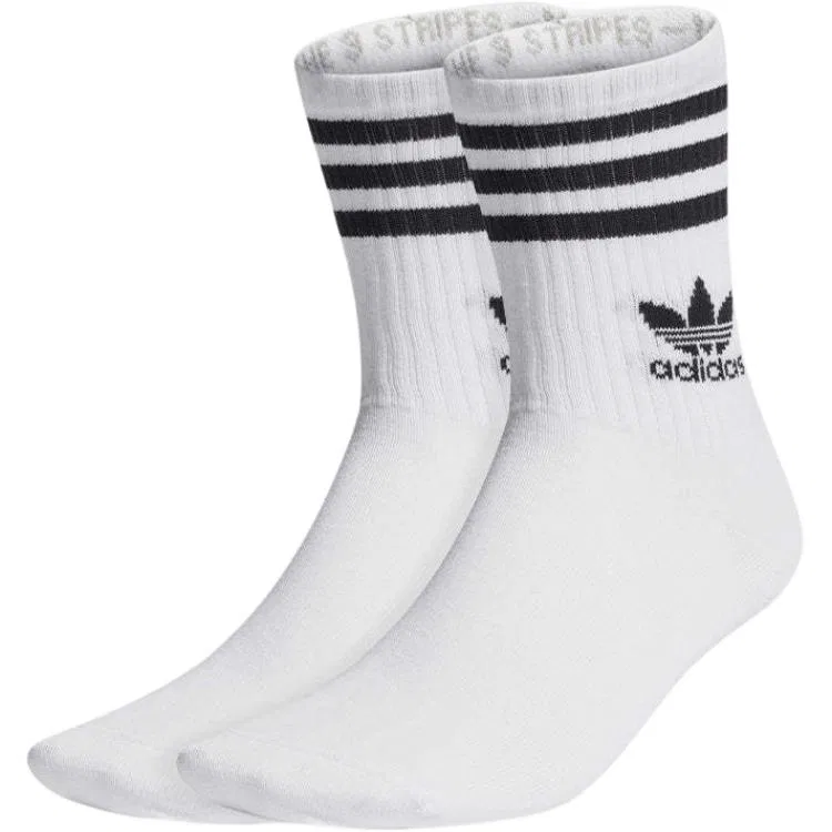 Детские носки с логотипом Adidas Originals, комплект из 3 пар, белые — фото 2