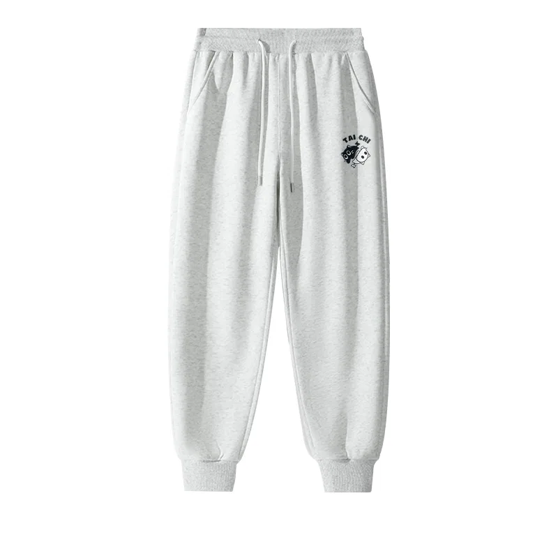 Детские повседневные штаны с эластичными манжетами Tai Chi Cat Pants Logo MINISO, Heather Gray