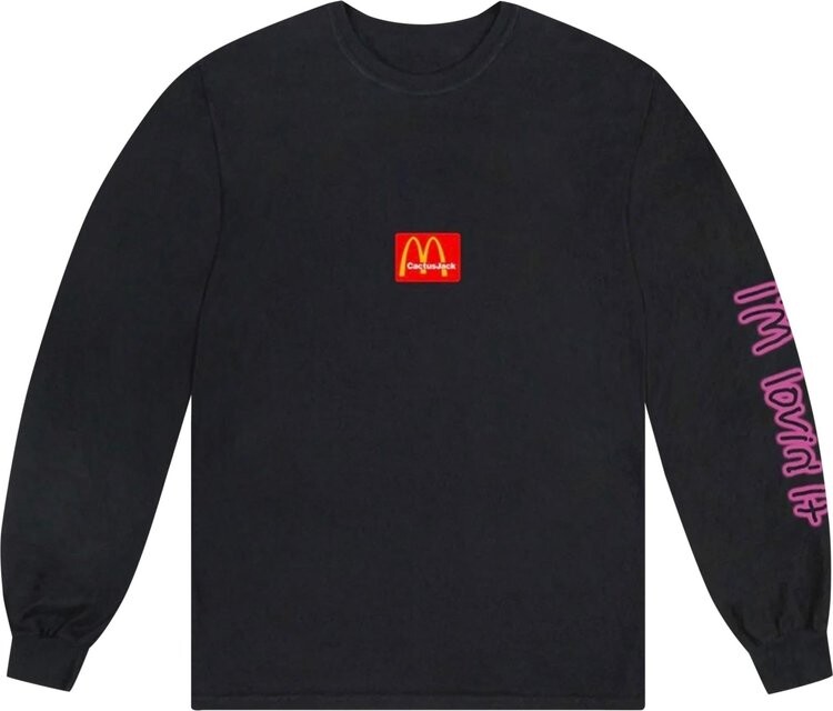 

Футболка Cactus Jack by Travis Scott x McDonald's Action Figure Space Long-Sleeve T-Shirt 'Black', черный