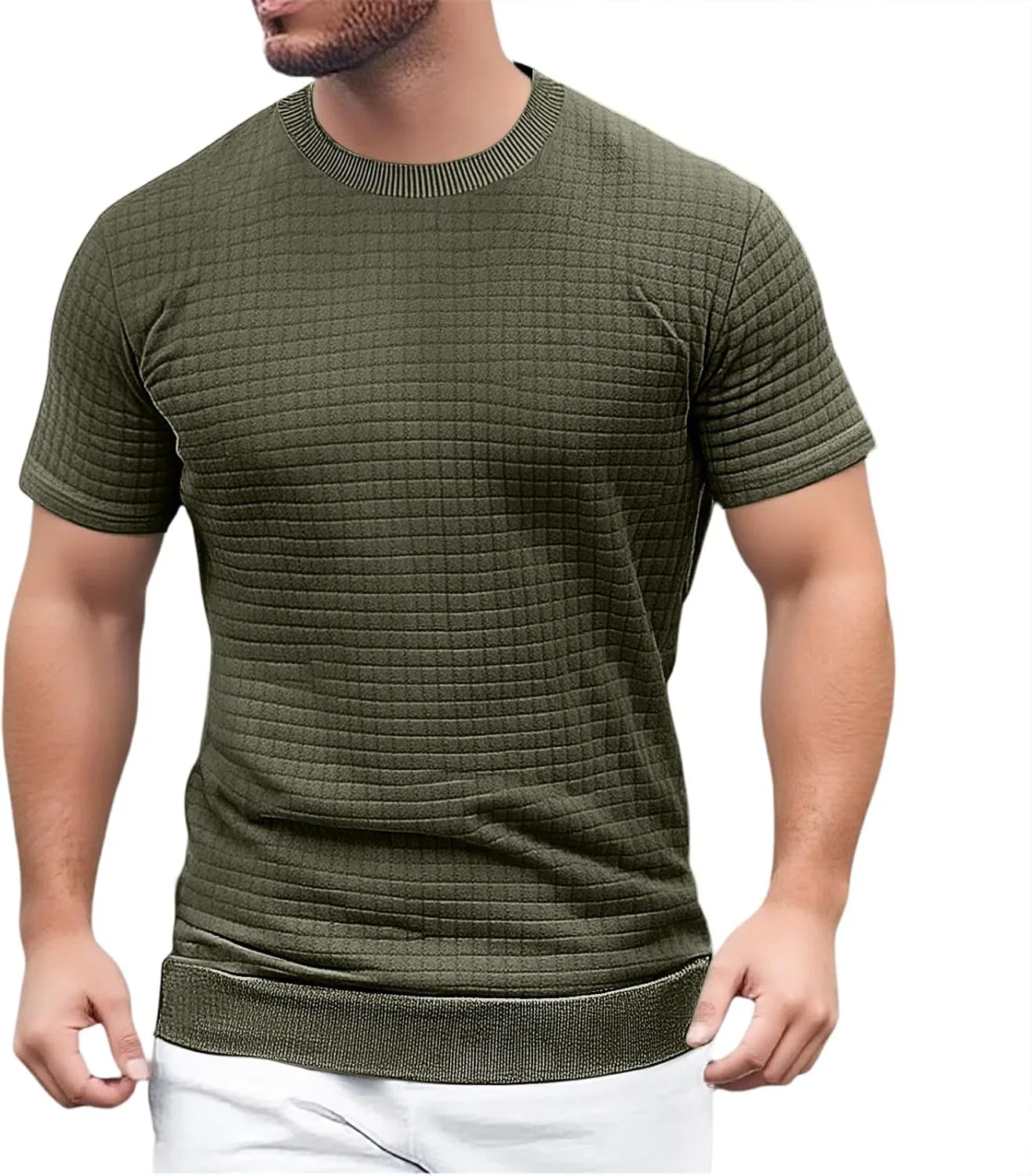Мужская футболка с принтом Spring Loose Fit, Army Green