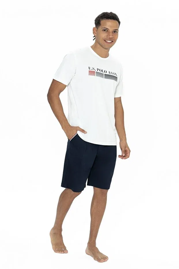Мужской комплект пижамы с коротким рукавом U.S. Polo Assn., Ecru