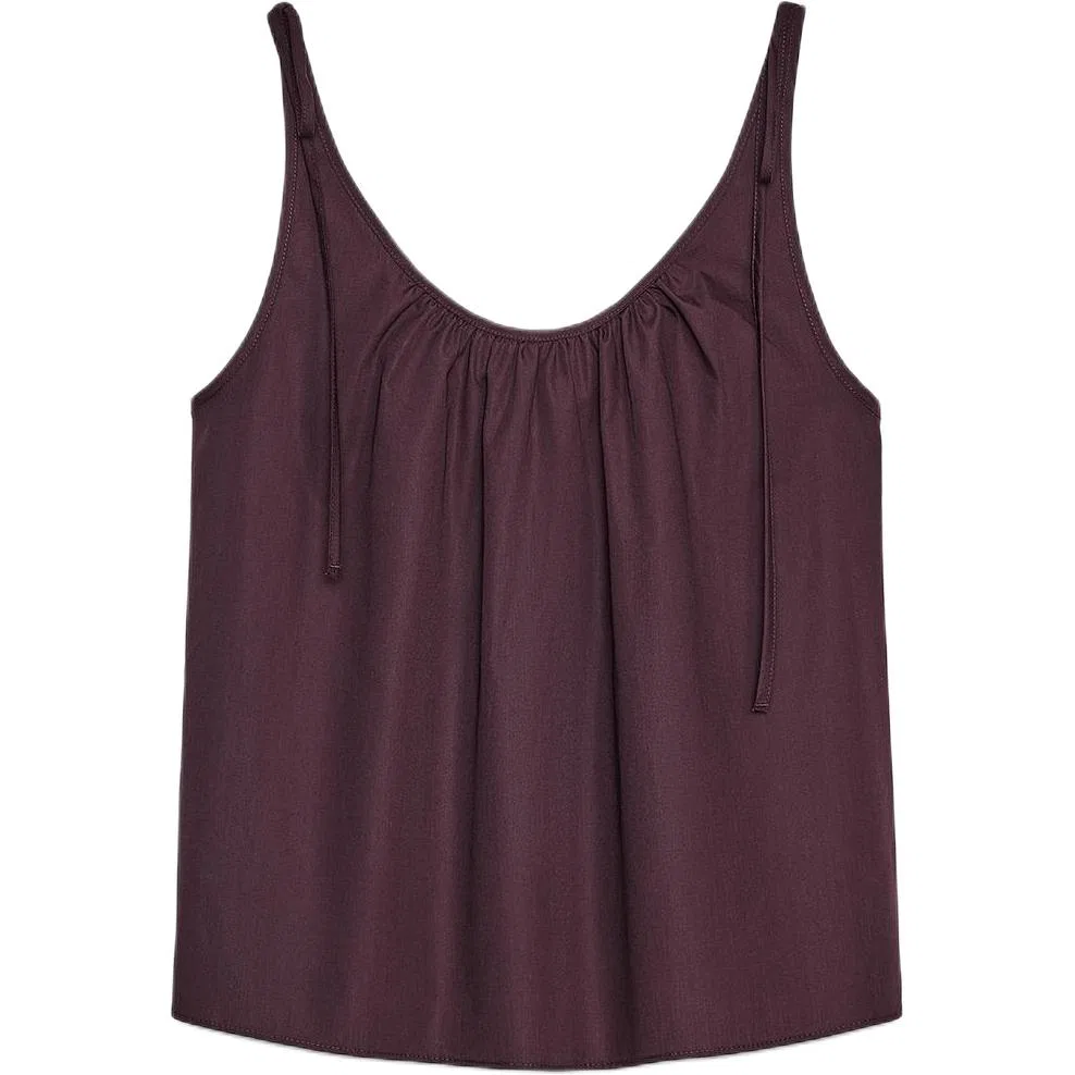 Женская майка на бретелях с круглым вырезом Dark Red Color, ZARA