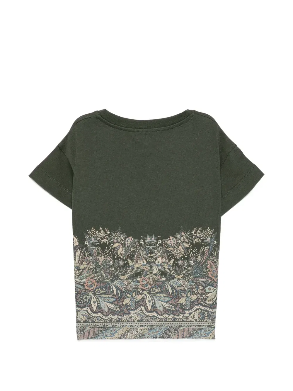Футболка с логотипом и принтом пейсли Etro Kids, зеленый — фото 2