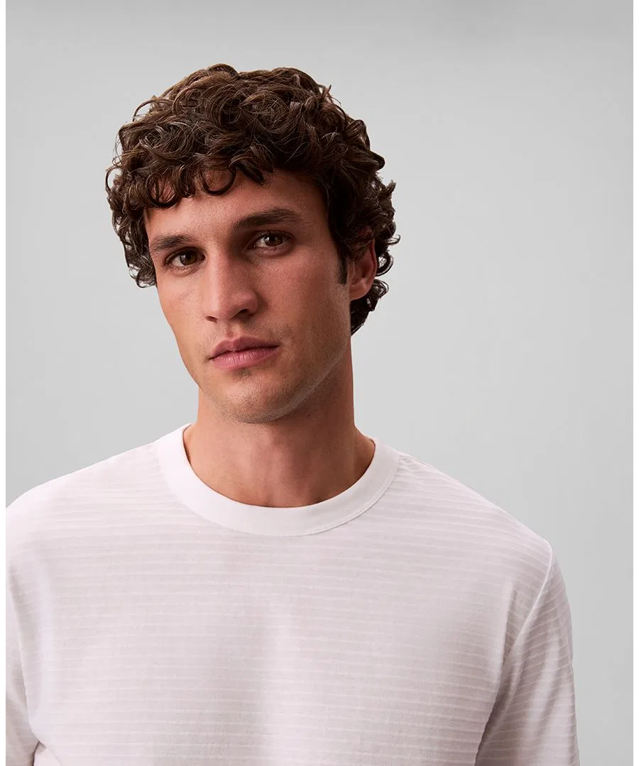 Мужская футболка с классическим вырезом Calvin Klein, Bright White — фото 4