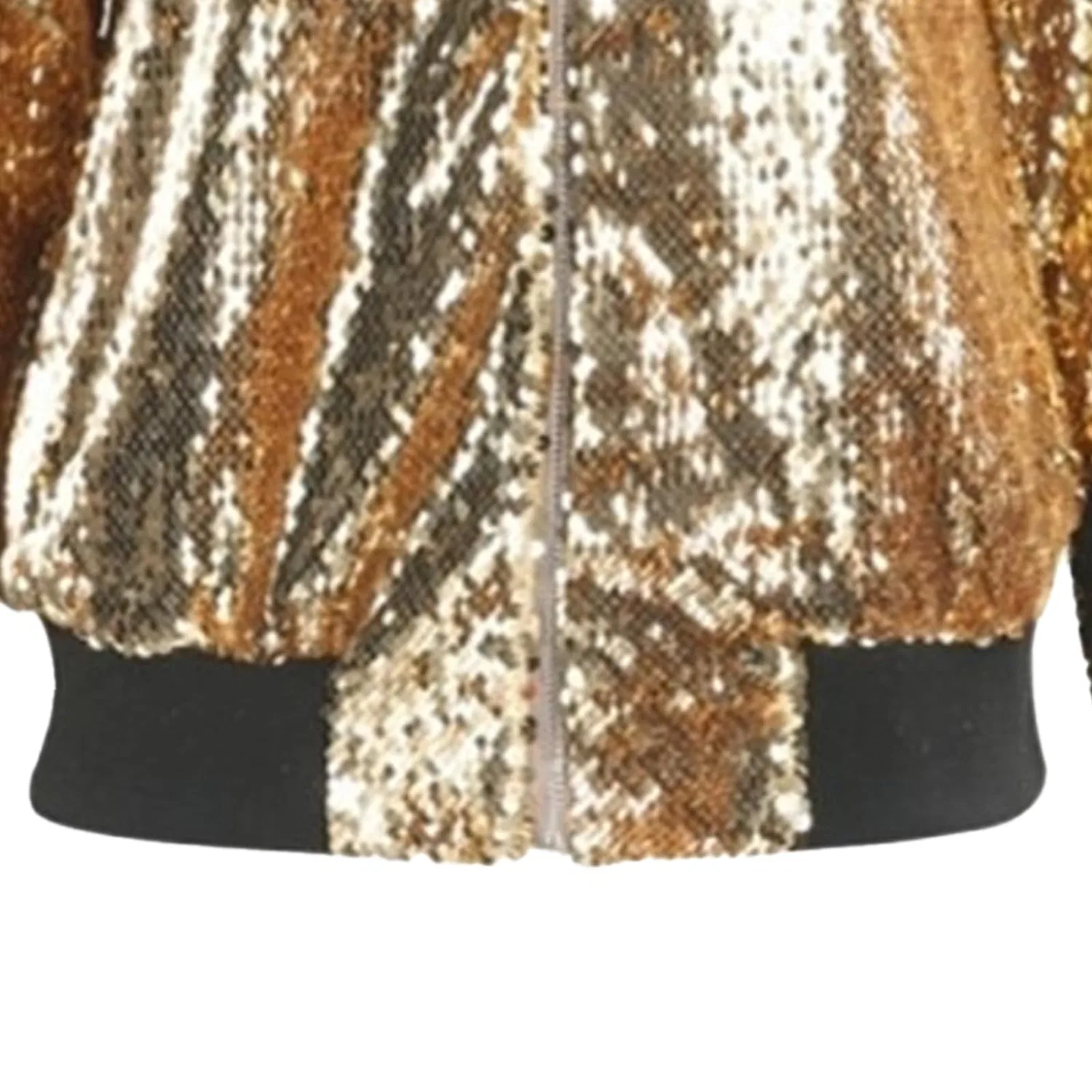 Женская куртка-бомбер с пайетками Sequins Jackets, Oro — фото 4