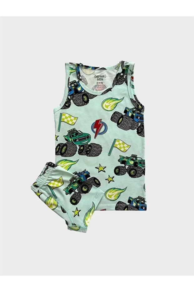 Детский комплект для мальчиков с принтом Tusem Butik Homewear, Water Green — фото 2