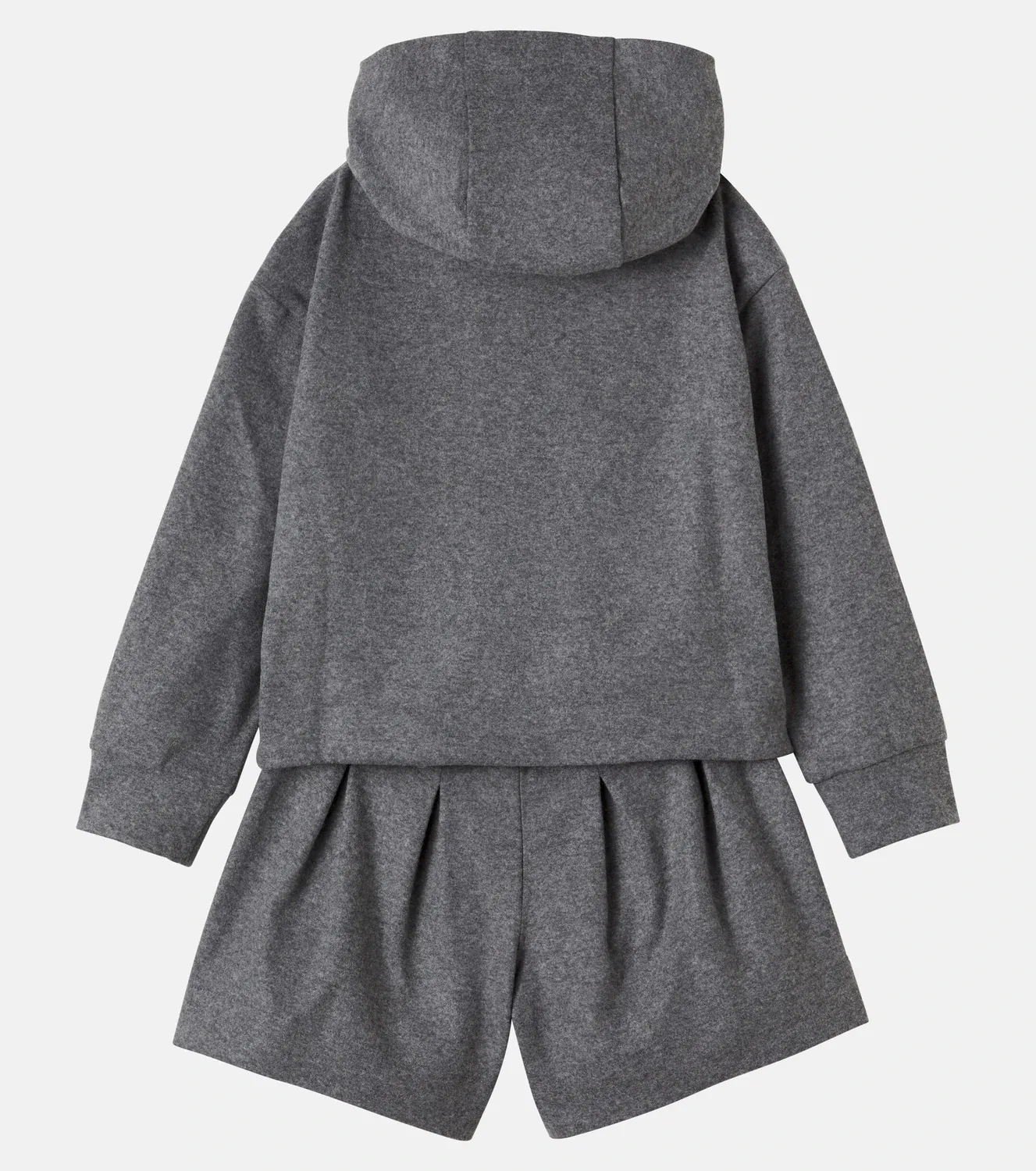 Комплект из толстовки и шорт из джерси с капюшоном Moncler Enfant, серый — фото 3