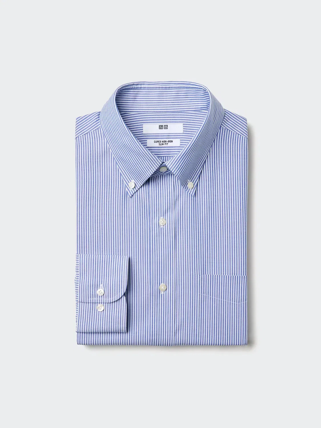 Рубашка Uniqlo, мужская, в полоску, синий