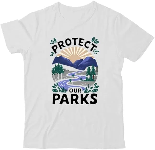 Мужская футболка с принтом Protect Our Parks, White
