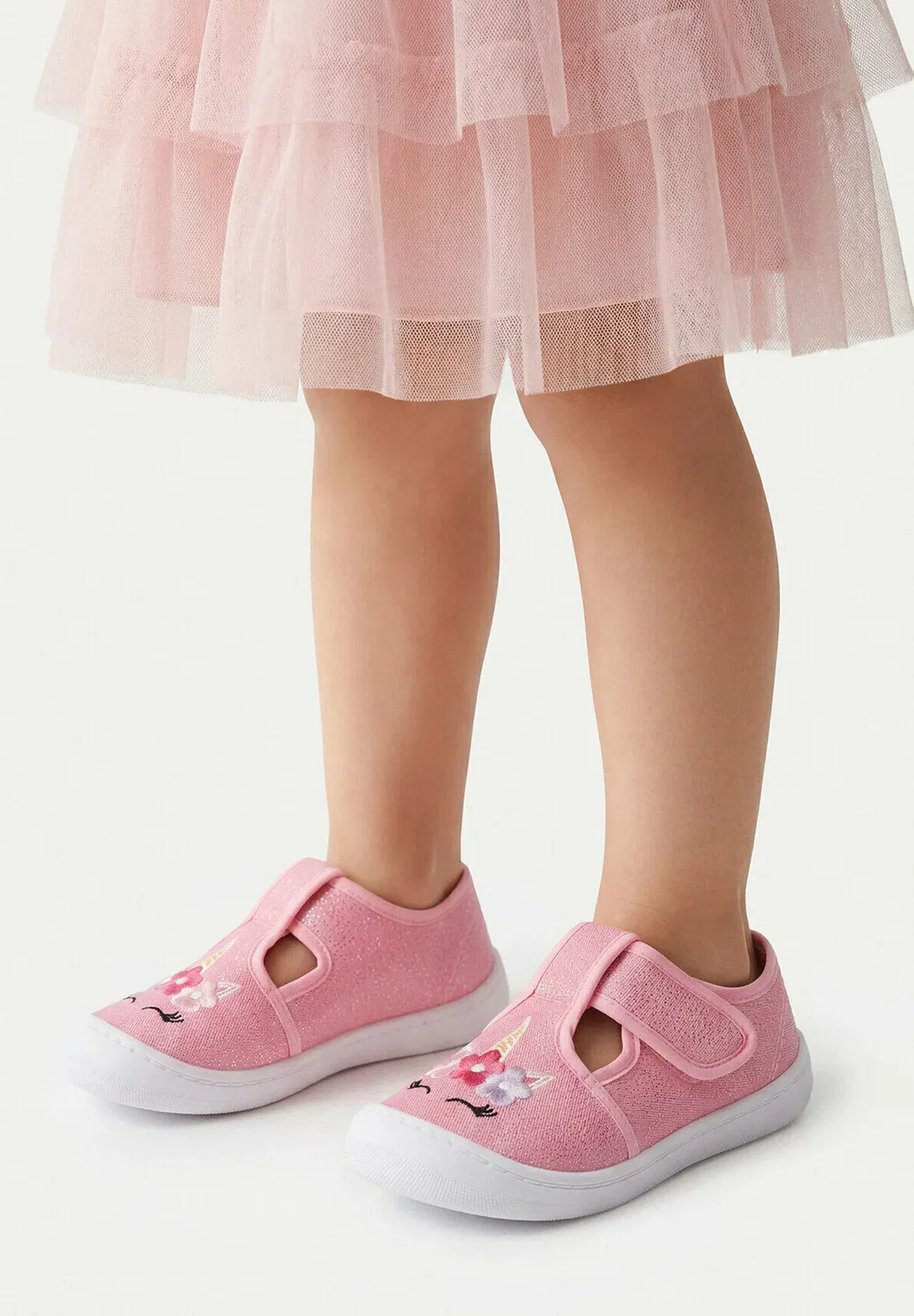 Детские тапочки 5907964142850 - балетки с ремешком на щиколотке Deezee, Pink