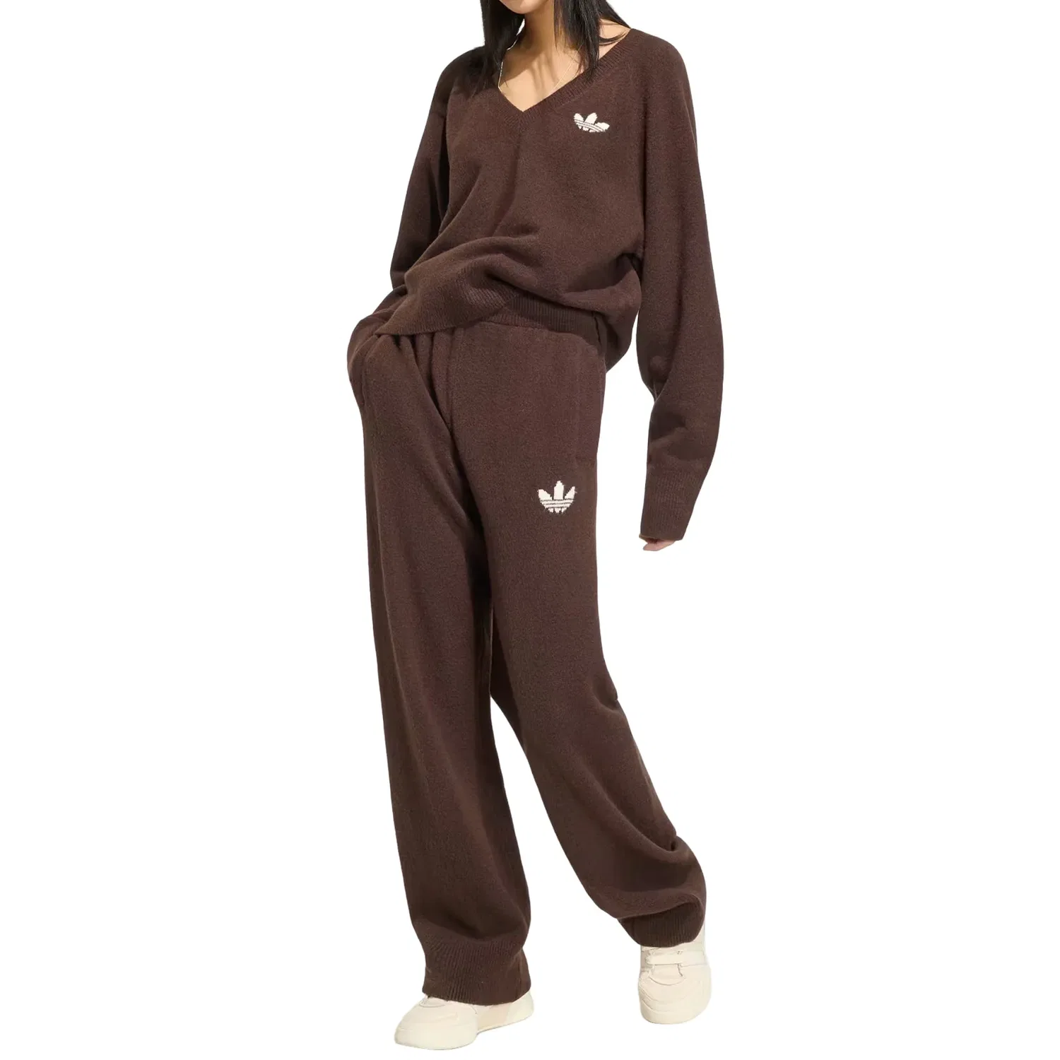 Женские брюки Essentials Knit Pant Asia Sizing 'Aurora Coffee' adidas, Aurora Coffee — фото 4
