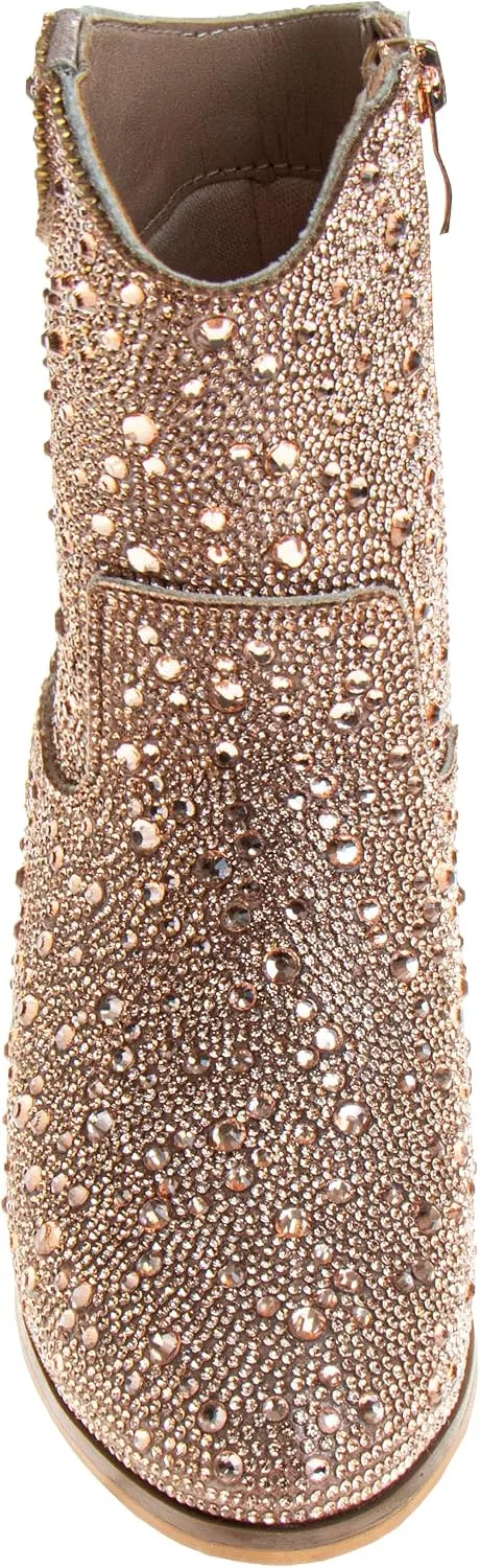 Детские сапоги для девочек с блестками и стразами Josmo, Rose/Gold — фото 2