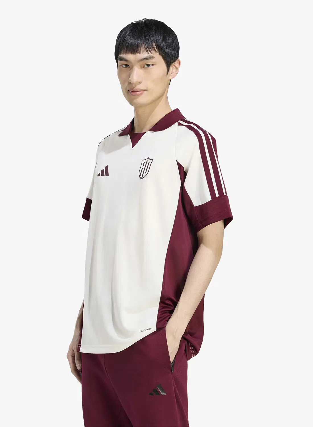 Футболка-поло с принтом Climacool Lux Tiro Crest Adidas, белый