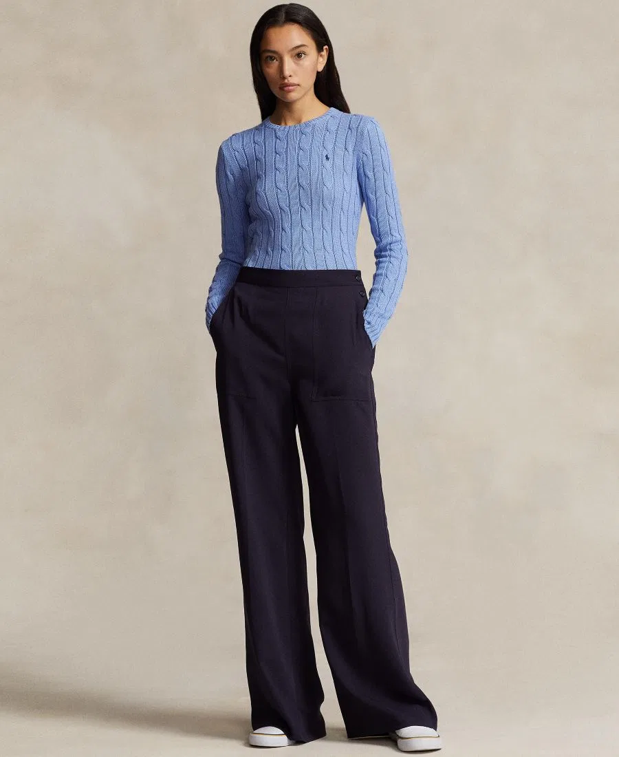 Свитер с воротником-гольф из хлопка, Slim Fit Polo Ralph Lauren, New Litchfield Blue — фото 2