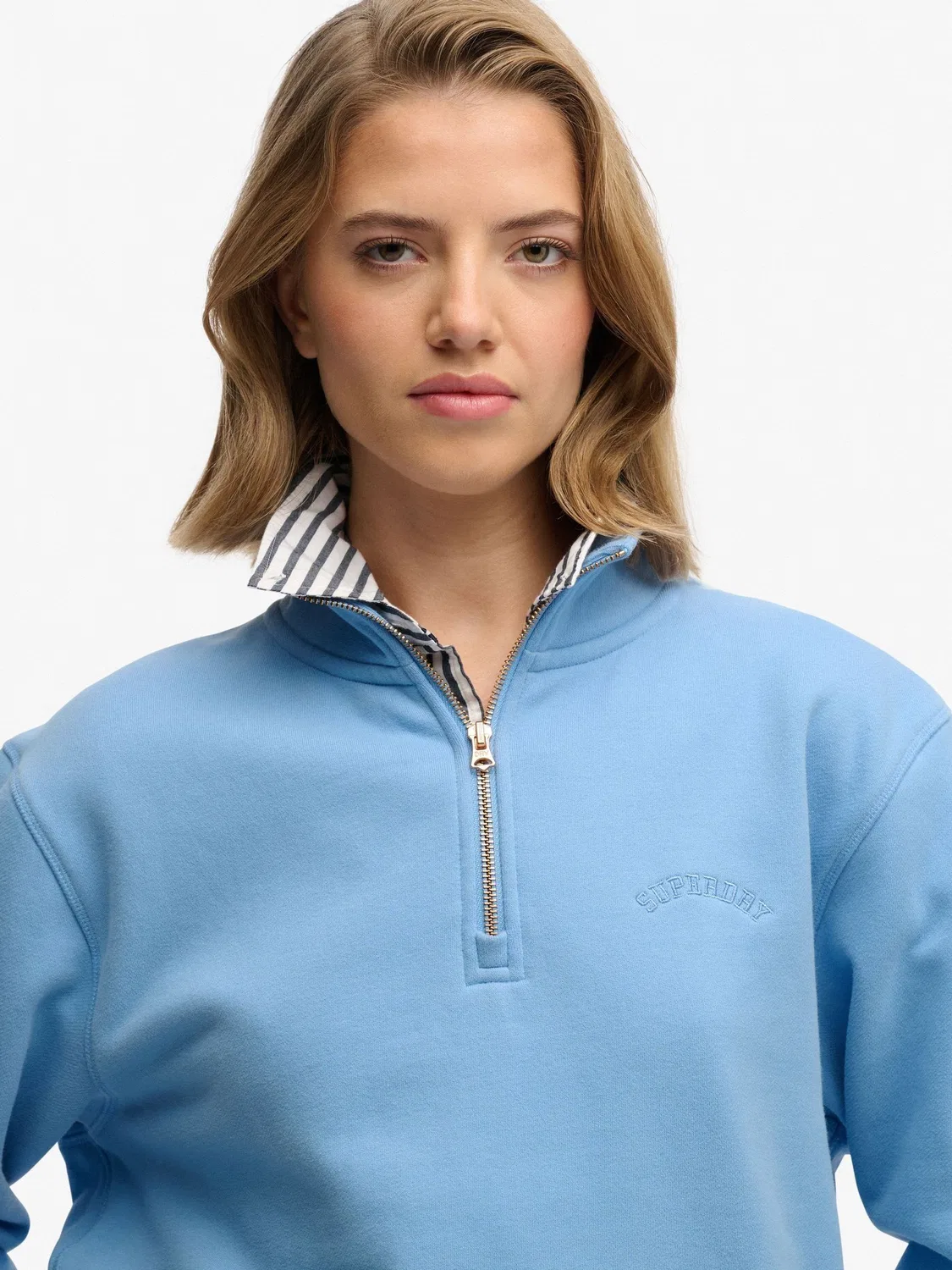 Свитер с полузастежкой Essential Logo Superdry, синий — фото 4
