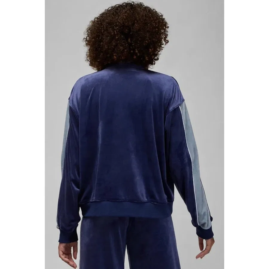 Женский свитшот оверсайз с полной застежкой-молнией Jordan Flight Full Zip Velaur, Nike, Темно-синий — фото 2