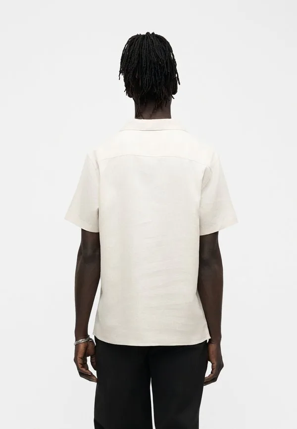 Классная рубашка camp solid Calvin Klein, Oatmeal — фото 4