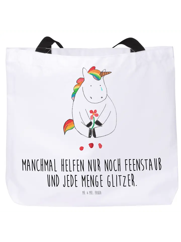 

Сумка-шоппер Mr & Mrs Panda Einhorn Traurig, белый