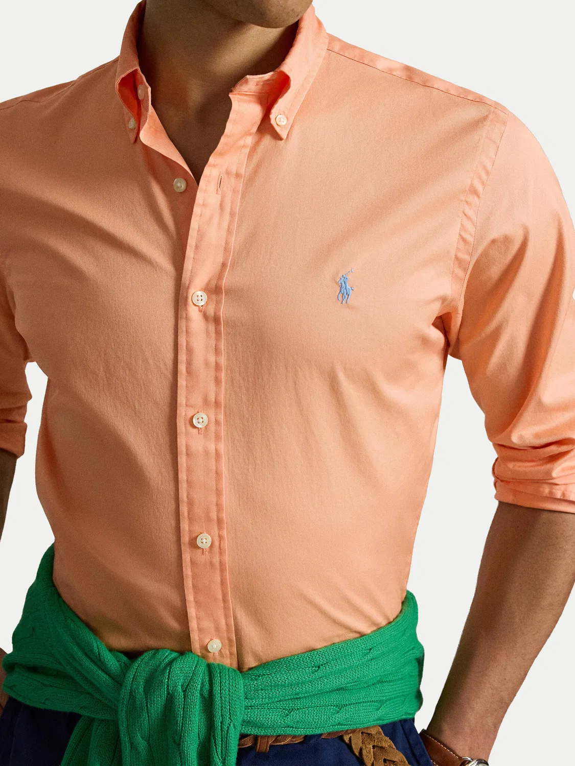 Мужская рубашка стандартного кроя Polo Ralph Lauren, светло-оранжевый — фото 4