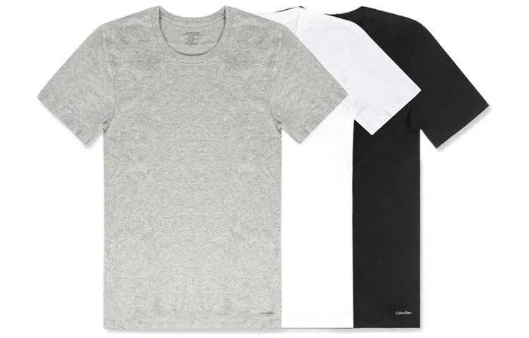 Мужская футболка с коротким рукавом, комплект из 3 штук, Calvin Klein, Black/White/Gray