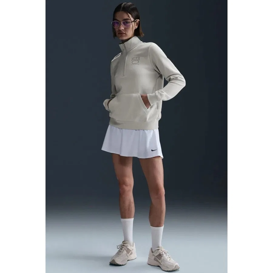 Свитшот женский с четвертью фермуаром и высоким воротом Club Fleece Mock Gx Qz Top Nike, Кремовый — фото 3