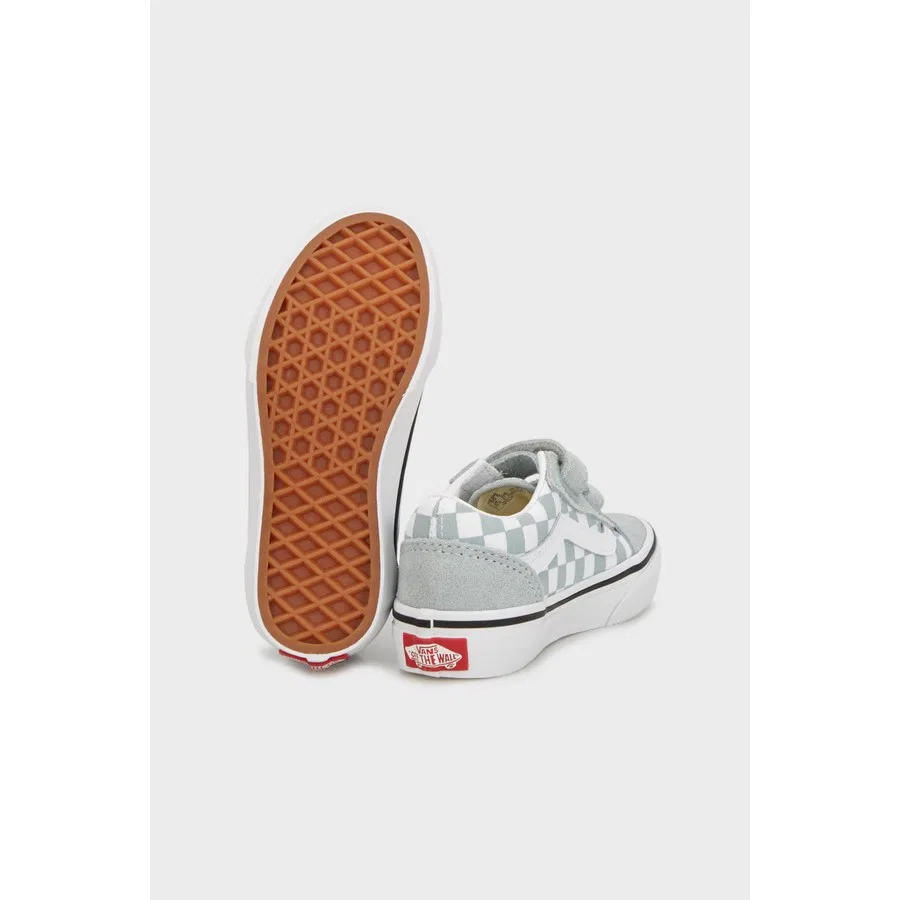 Кеды Vans Old Skool V Kareli Süet Sneaker, Кремовый/Светло-зеленый — фото 4