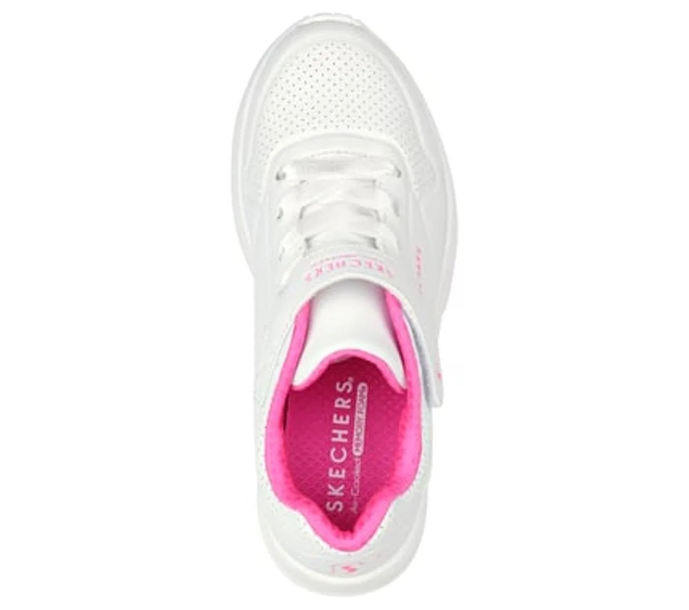 Детские кроссовки для девочек с платформой One Lite Skechers, White Synthetic H Pink Trim — фото 4