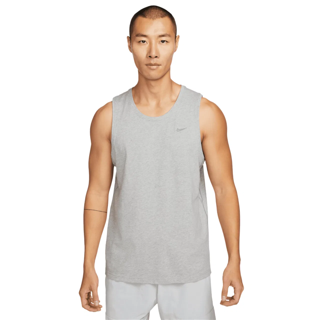 Мужская майка-топ Nike Dri-FIT Primary Statement Tank, Dk Grey Heather/Heather/Smoke Grey — фото 3