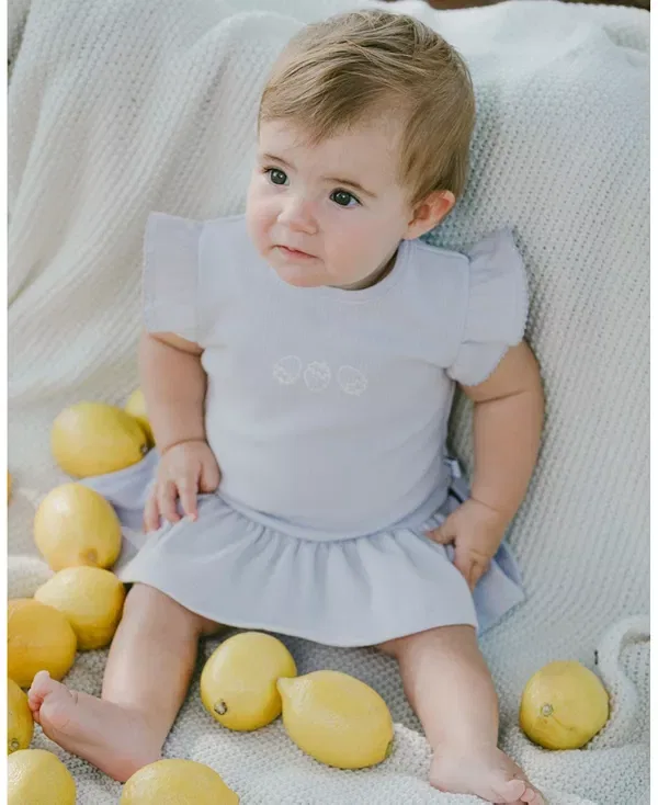 Детский ромпер из хлопкового ребристого джерси с оборкой Newborn Deux Par Deux, Lilac — фото 4